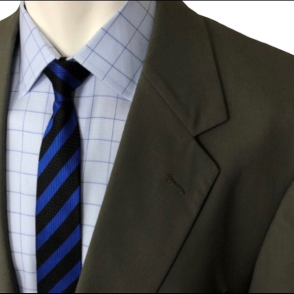 Brooks Brothers Men 2 Button Blazer 43L Gray Olive - Picture 2 of 7